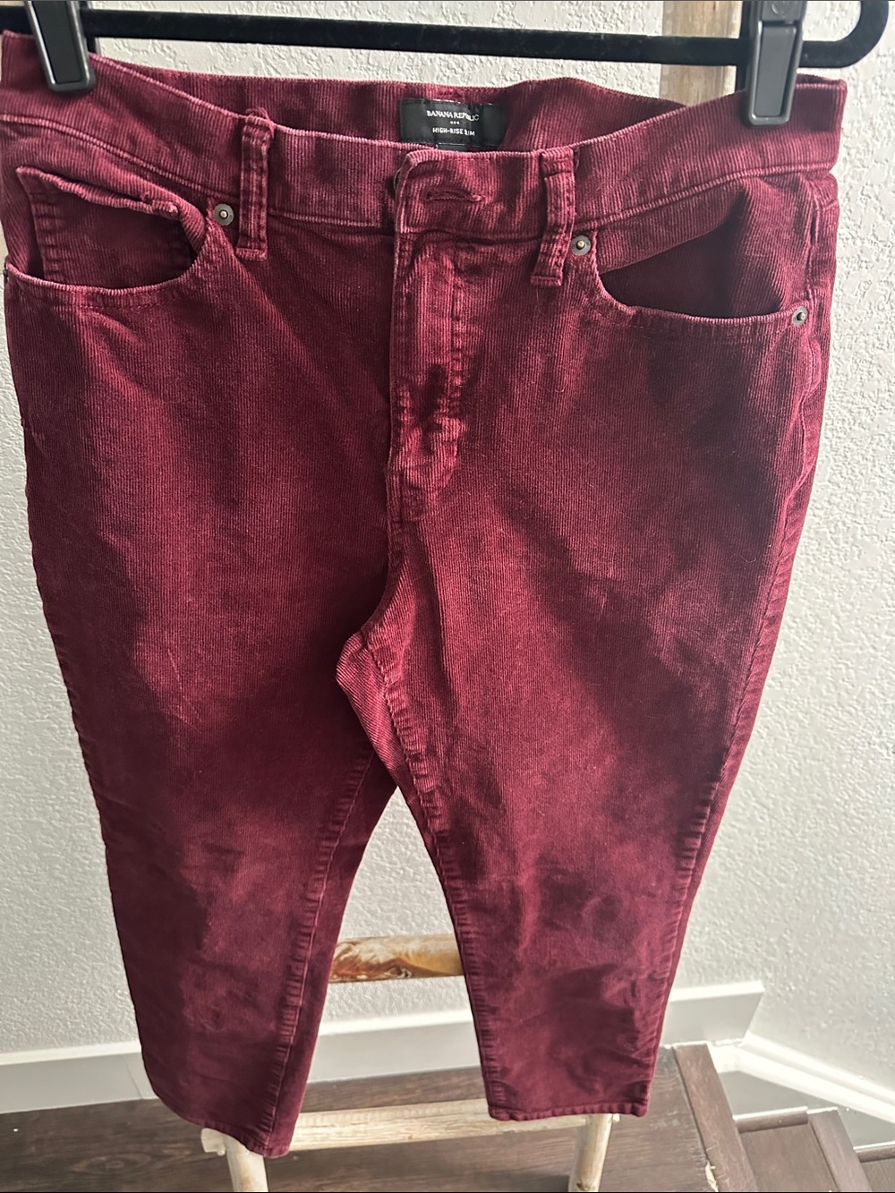 Banana Republic Corduroy Ankle Jeans in Wine Red